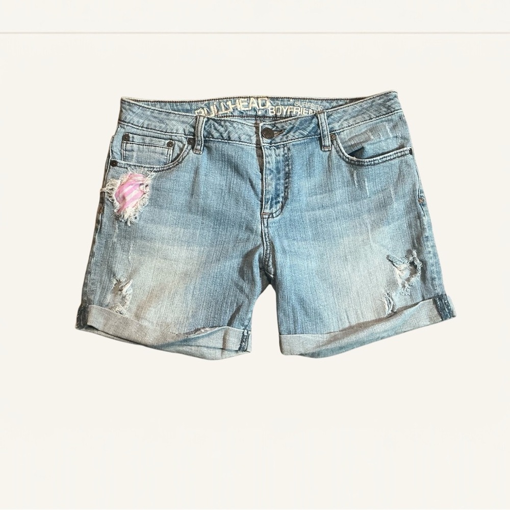 Bullhead boyfriend roll up jean shorts